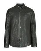 John Varvatos Collection Slim Fit Leather Shirt Jacket