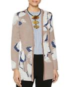 Misook Plus Floral Jacquard Knit Jacket