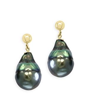 Bloomingdale's Tahitian Pearl Drop Earrings In 14k Yellow Gold - 100% Exclusive