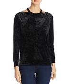 Coin Crushed Velvet Cutout Top