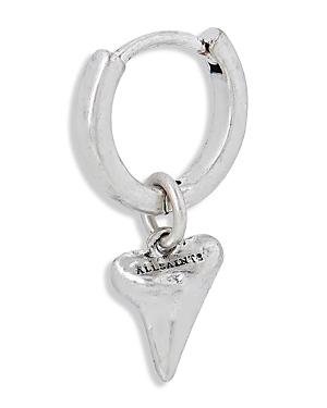 Allsaints Men's Shark Tooth Charm Single Hoop Earring In Sterling Silver