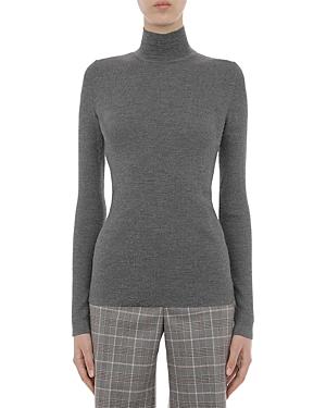 Alberta Ferretti Wool Mock Neck Top
