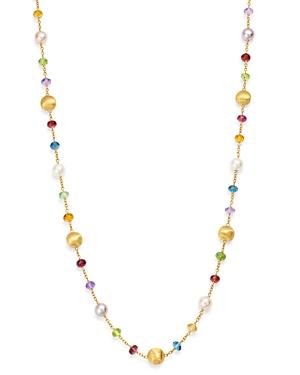 Marco Bicego 18k Yellow Gold Africa Gemstone Pearl Collar Necklace, 17.5