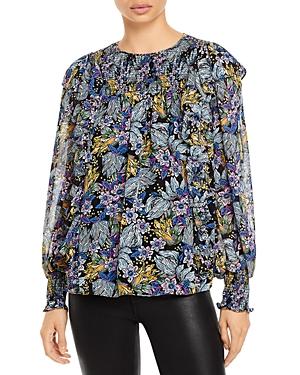 Cinq A Sept Harriet Floral Print Ruffled Top