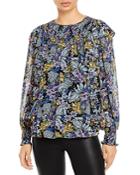 Cinq A Sept Harriet Floral Print Ruffled Top