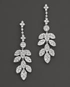 Diamond Leaf Drop Earrings In 14k White Gold, 2.45 Ct. T.w. - 100% Exclusive