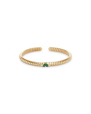 Marina B 18k Yellow Gold Trisolina Emerald Cuff Bracelet