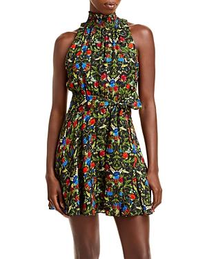 Alice And Olivia Dita Smocked Neck Dress