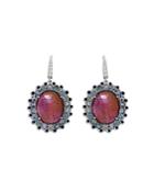 Amrapali Jewels Pink Sapphire, Apatite & Diamond Drop Earrings In 18k White Gold