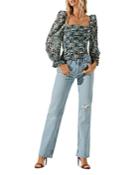 Astr The Label Tonina Smocked Top