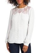 Vince Camuto Lace Trim Pleated Top