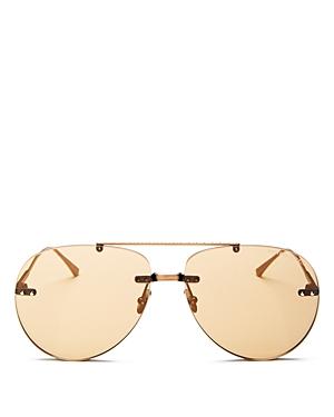 Bottega Veneta Women's Brow Bar Rimless Aviator Sunglasses, 63mm