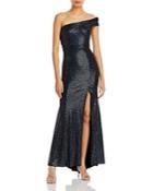Aqua Hologram One Shoulder Strap Gown - 100% Exclusive