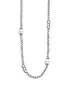 Lagos Sterling Silver Signature Caviar Cultured Freshwater Pearl Station Necklace, 34