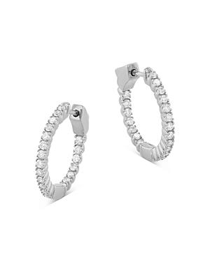 Bloomingdale's Diamond Inside Out Huggie Hoop Earrings In 14k White Gold, 0.50 Ct. T.w. - 100% Exclusive