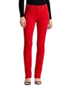 Lauren Ralph Lauren Premier Straight Corduroy Pants In Lipstick Red