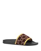 Gucci Men's Canvas And Leather Slides