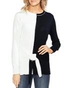 Vince Camuto Color-block Tie-front Sweater
