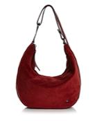 Halston Heritage Elsa Three-way Convertible Suede & Leather Shoulder Bag
