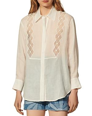 Sandro Eugene Braided Trim Shirt