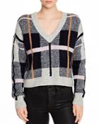 Aqua Plaid V-neck Sweater - 100% Exclusive