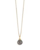 Marco Bicego 18k Yellow Gold African Boule Gray Moonstone Pendant Necklace, 15.25