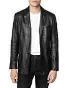 Zadig & Voltaire Valfried Crinkle Leather Jacket