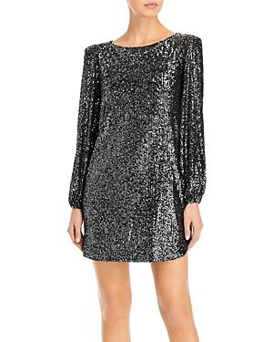Aqua Long Sleeve Sequin Dress - 100% Exclusive