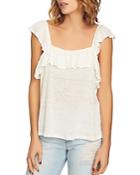 1.state Ruffled Linen Tee