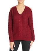 John + Jenn Cold Shoulder Cable Knit Sweater - 100% Bloomingdale's Exclusive