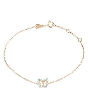 Adina Reyter 14k Yellow Gold Turquoise & Diamond Butterfly Chain Bracelet