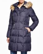 Dkny Quilted Coat With Faux-fur Trim
