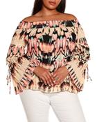 Belldini Plus Printed Off The Shoulder Top