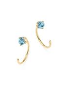 Zoe Chicco 14k Yellow Gold And Aquamarine Reverse Hoop Earrings - 100% Exclusive