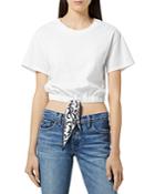 The Kooples Cropped Tie Front Tee