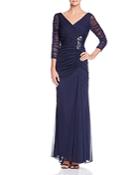 Adrianna Papell Petites Embellished Ruched Gown