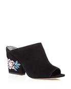 Tory Burch Floral Embroidered Block Heel Mules