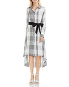 Vince Camuto Oversized Plaid High/low Shirt Dress