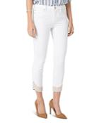 Liverpool Abby Embroidered Cropped Skinny Jeans In Bright White