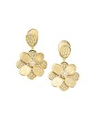 Marco Bicego 18k Yellow Gold & Diamond Petali Pave Floral Drop Earrings