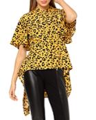 Gracia Leopard Print High Low Peplum Top (47% Off) - Comparable Value $76