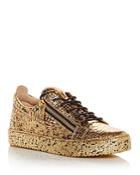 Giuseppe Zanotti Men's May London Briseide Croc Embossed Low Top Sneakers