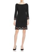 Laundry By Shelli Segal Beaded Ladder-stitched Dress