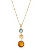 Bloomingdale's Citrine & Blue Topaz Round Pendant Necklace In 14k Yellow Gold, 18 - 100% Exclusive