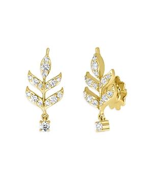 Roberto Coin 18k Yellow Gold Disney Frozen Diamond Leaf Stud Earrings