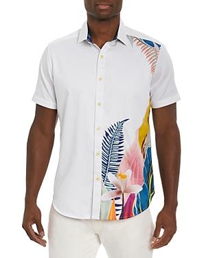 Robert Graham Coastal Venture Cotton Blend Botanical Print Classic Fit Button Down Shirt