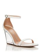 Stuart Weitzman Women's Nudist Lucite Wedge Sandals