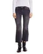 Free People Rita Raw-edge Cropped Flared Jeans In Black