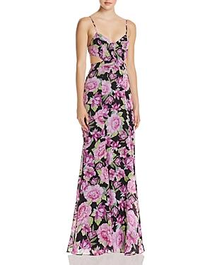 Fame And Partners The Sienne Floral Cutout Georgette Maxi Dress