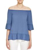 Design History Ruffled Off-the-shoulder Top